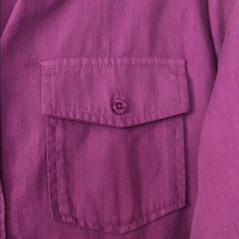 Billy T Women's Purple Button Down Shirt - Picture 3 of 6